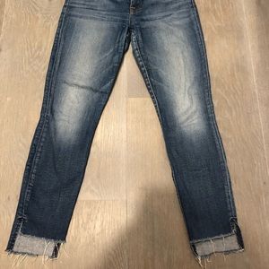 7 for All Mankind Blue Jeans with Uneven Hem sz 27
